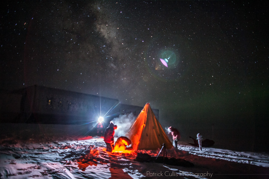 Setting up a Scott Tent at the South Pole during the winter of 2009.